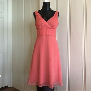 J.Crew Coral Silk Chiffon A-line Dress